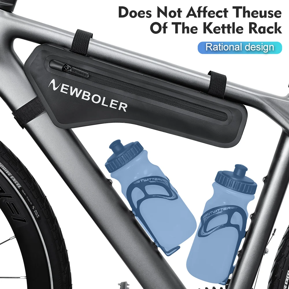NEWBOLER Bicycle Triangle Bag Bike Frame Front Tube Bag Waterproof Cycling Bag Battery Pannier Packing Pouch Accessories