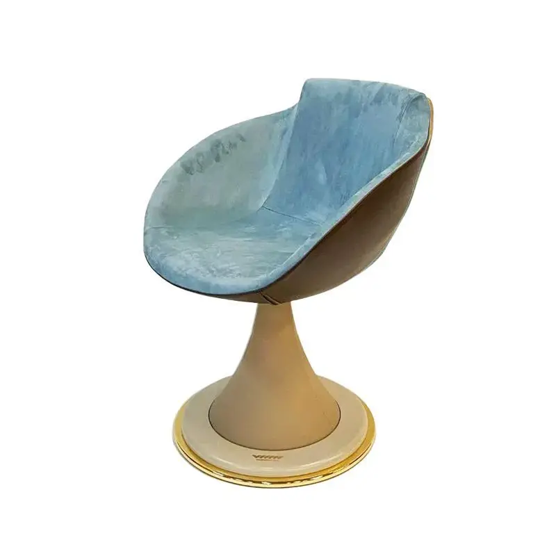 

Italian modern design minimalist round plate base leisure chair mahjong table with chair daily dining chair