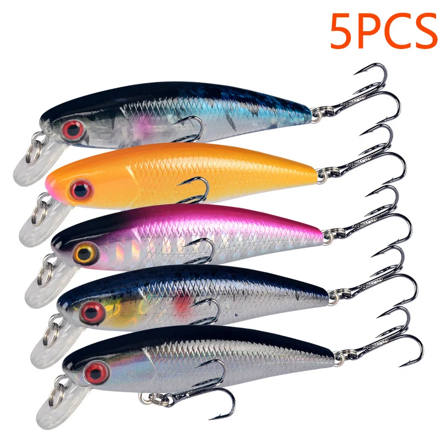 

5pcs Sinking Jerkbait Minnow Hard Artificial Bait Wobblers For Pike Trolling Crankbaits Fishing Lures Swimbait Fishing Tackle