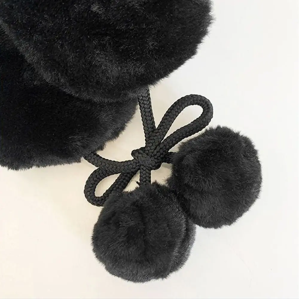 Faux Fur Warm Hat Panda Style Plus Velvet Earflap Hat Cold-proof Ear Protection Ushanka Russian Cossack Cap Cold Weather Wear
