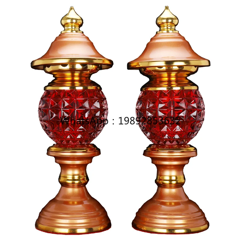

YFY Glazed Buddha Offering Lamp Front Offering Lamp Buddha Front Lotus Lamp LED Eternal Light Buddha Supplies