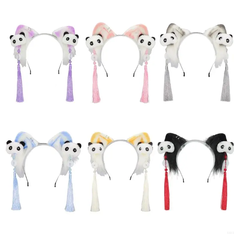 

Y88A Plush Chinese Anime Cats Ear Hairband Costume Roleplay Accessory With Adjustable Fit 6 Color Option
