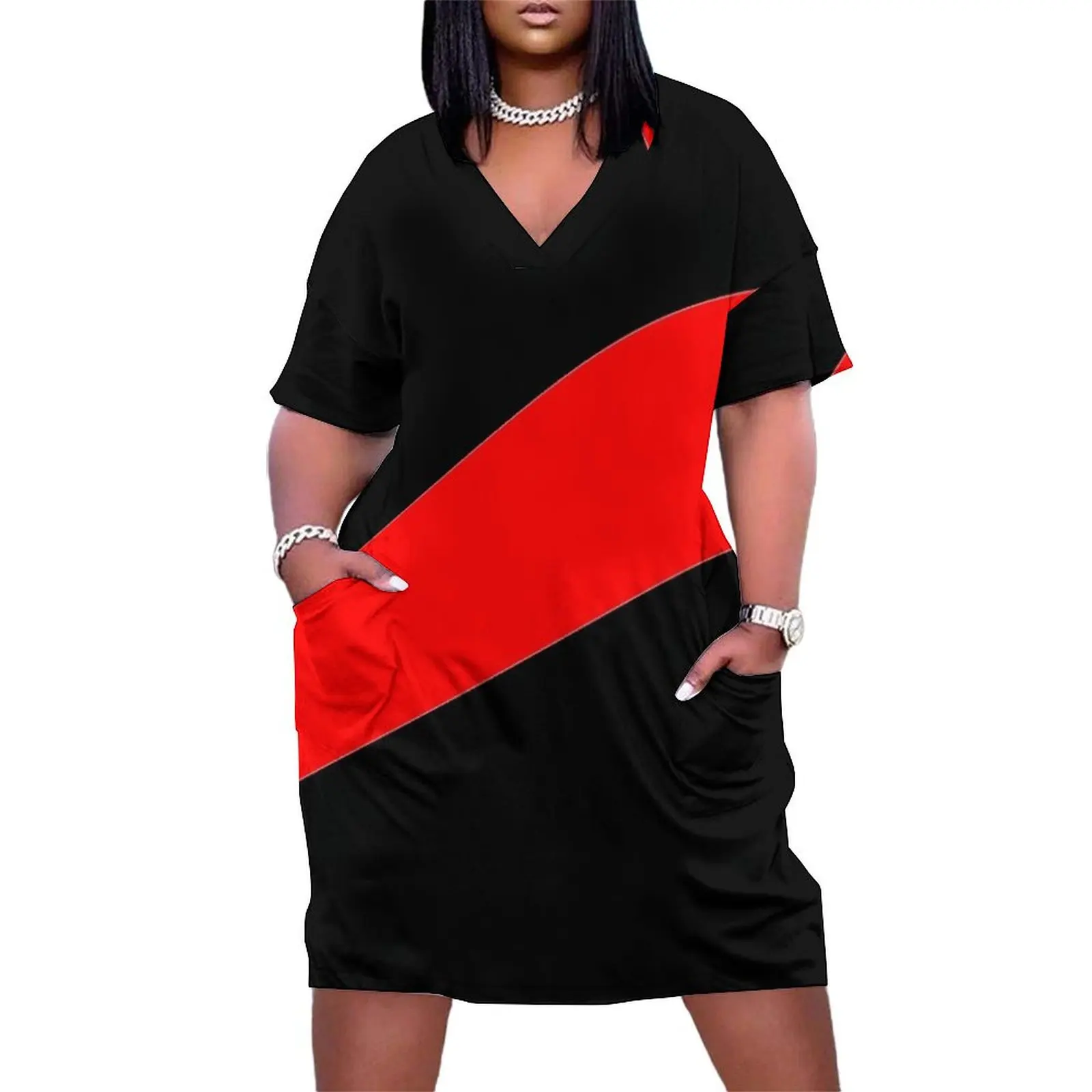 AFL Essendon Jersey Loose Pocket Dress Womens dresses summer clothes for women Party dresses