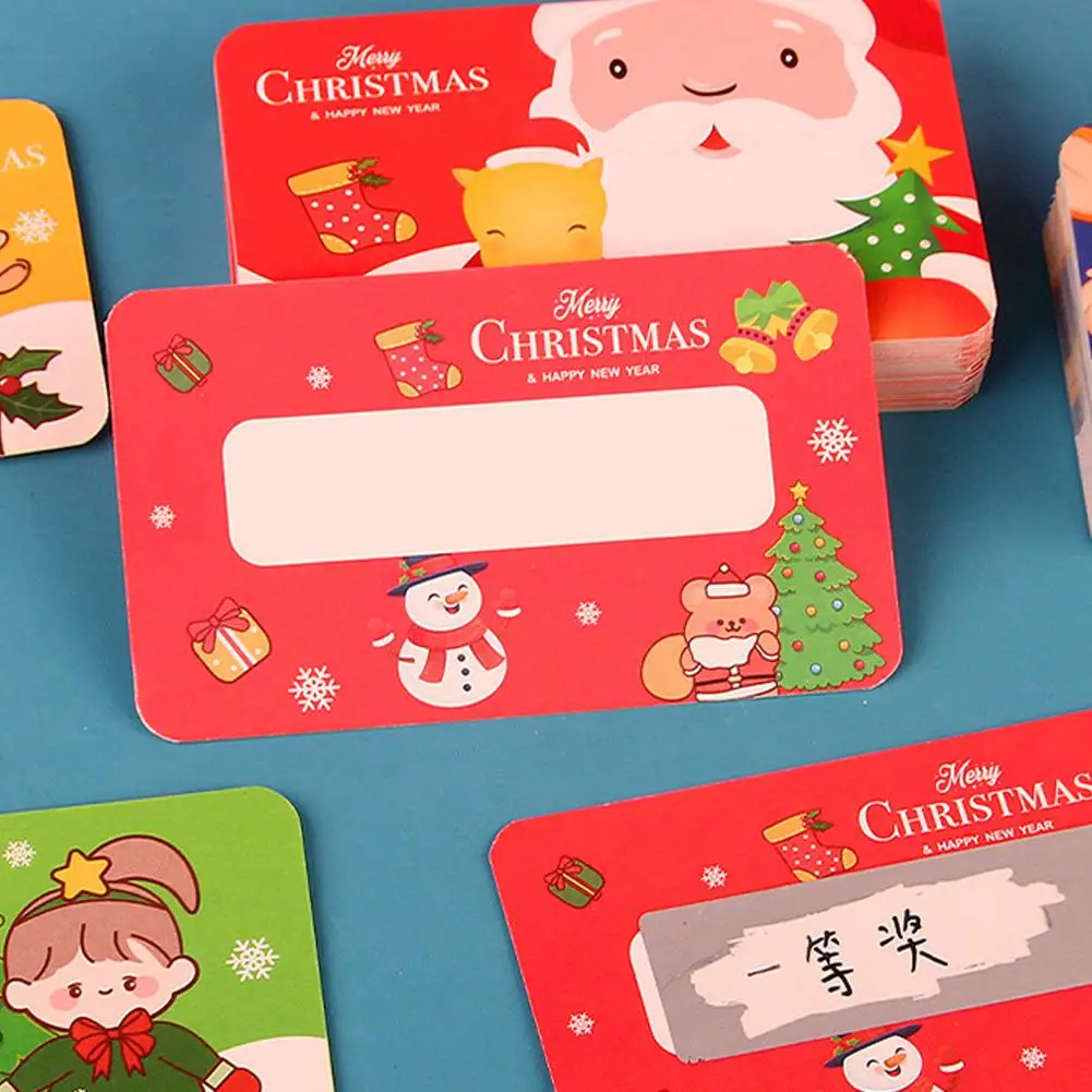 20 قطعة بطاقة خدش عيد الميلاد الكرتونية التفاعل بين الوالدين والطفل خدش متعة بطاقة مكتوبة بخط اليد للطلاب لتقوم بها بنفسك قسائم هدية #4