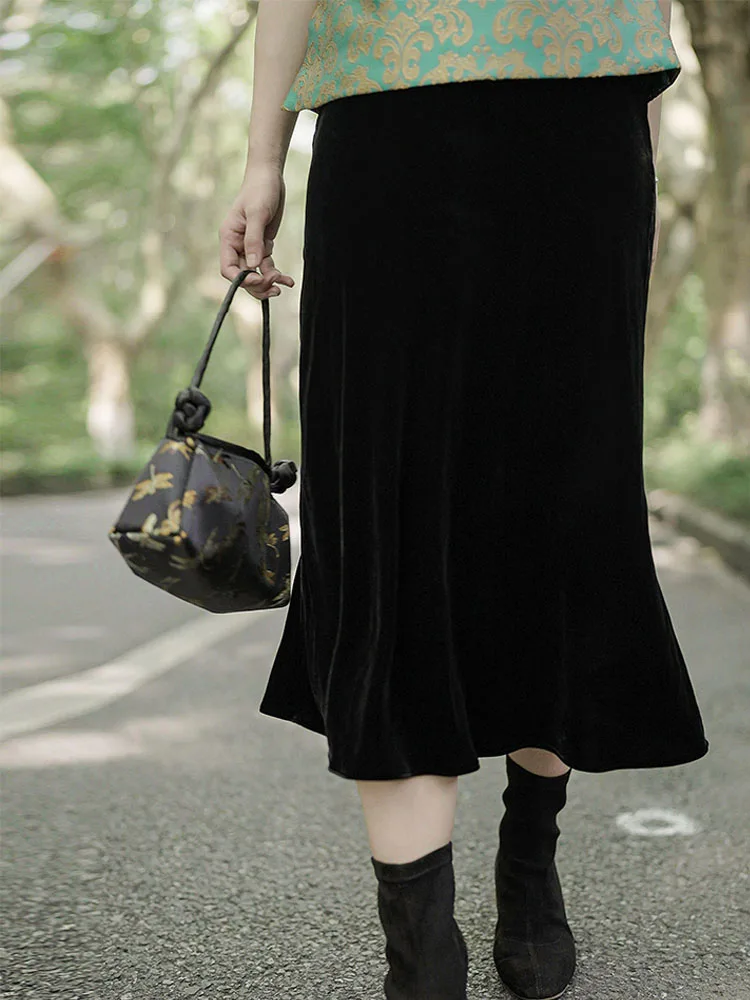 

Юбка-трапеция Ele Bla для женщин, повседневная юбка-миди с талией для похудения, закрывающая бедра, контурная юбка