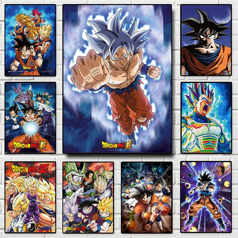 

Classics Cartoon Anime Canvas Painting Dragon Ball Z Saiyan Goku Posters Print Mural Pictures Boy Room Home Wall Art Decor Gifts