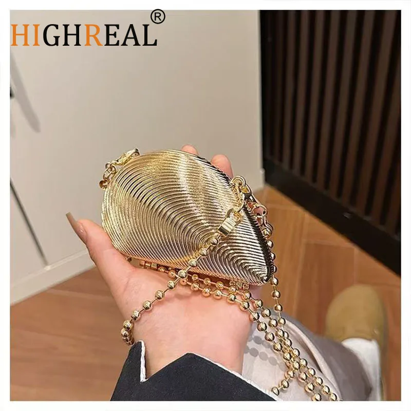 

Mini Acrylic Shell Shoulder Bag Luxury Beaded Evening Bags for Women Clutch Handbags Coins Party Wedding Purses Crossbody Bag