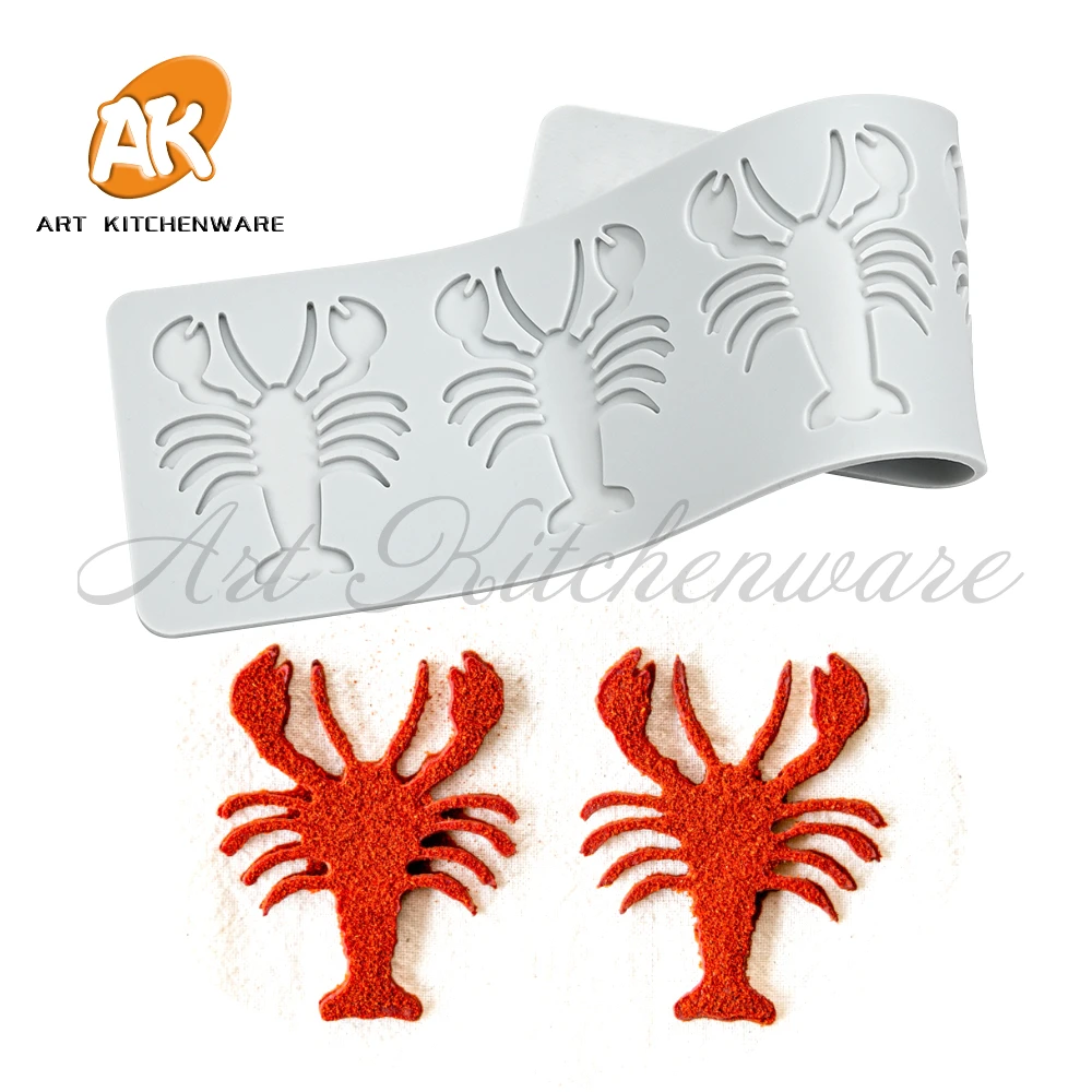 Lobster and Crab Silicone Cake Lace Mold Cake Decorating Tool Border Decoration Lace Mold kitchen Baking Tool