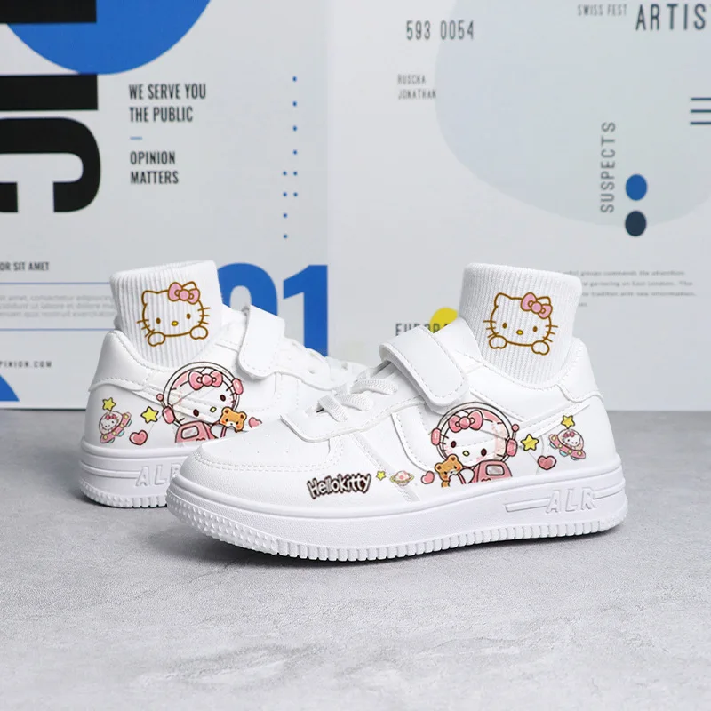 Sanrio Kuromi Hello Kitty Girls Shoes Sneakers for Children Student Casual Basketball Shoes Kid Sneakers Running Sports Shoes