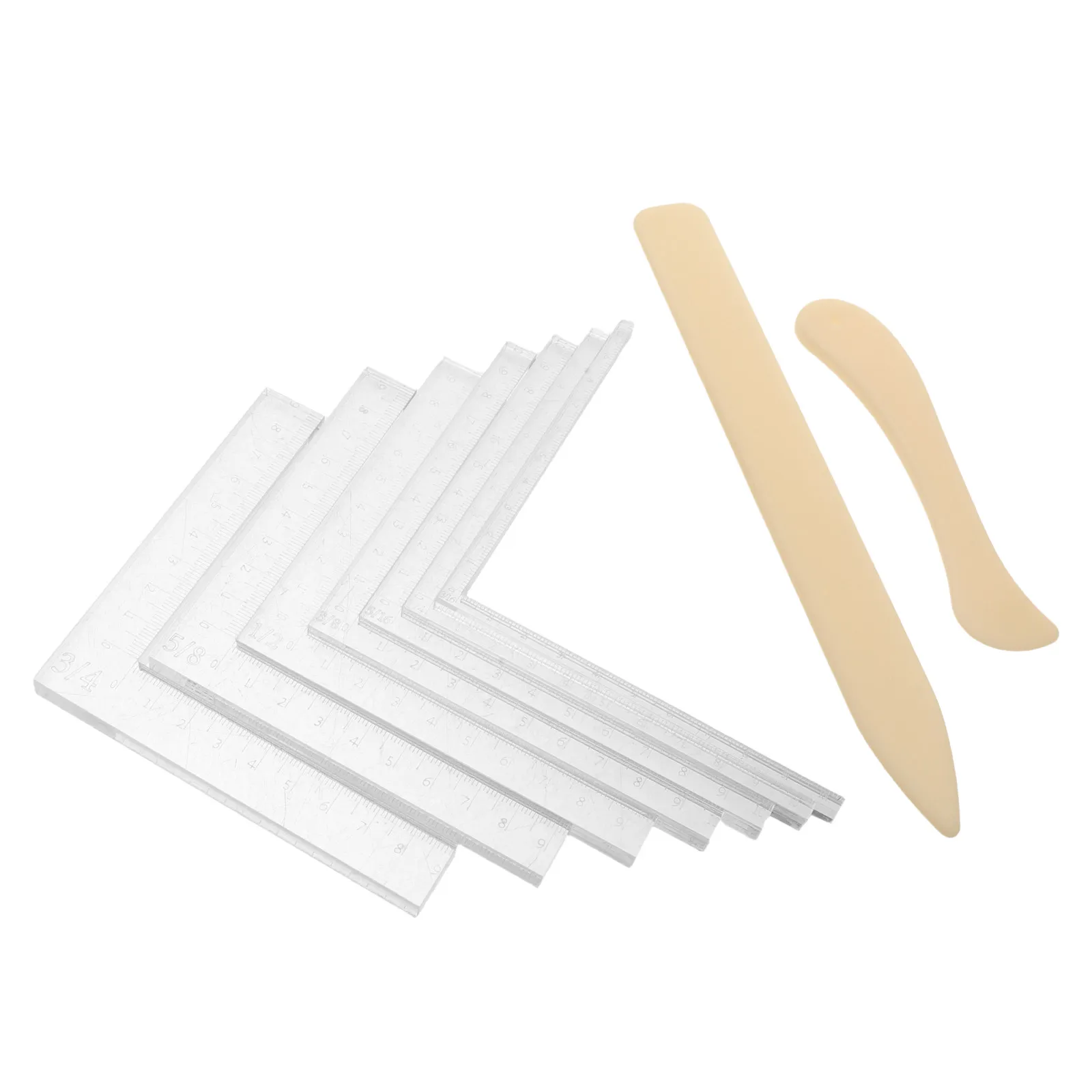 1Set Clear Acrylic L Shape Ruler Right Angle Tool Paper Scoring Craft Sewing Measuring Supplies Student Drawing Ruler