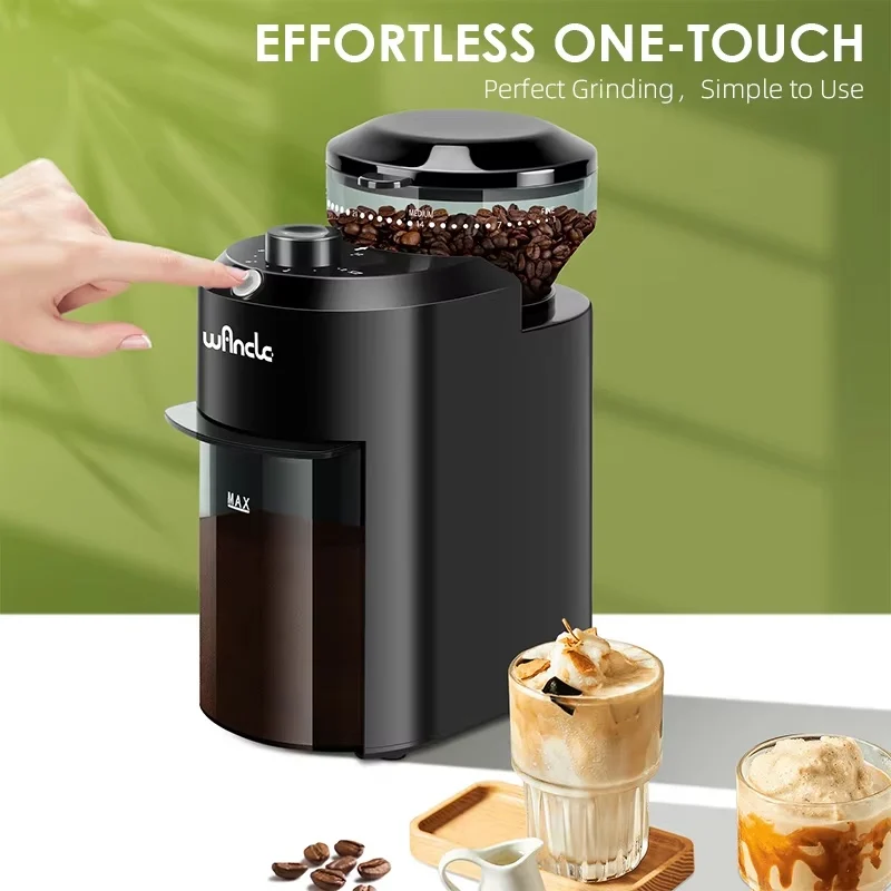 Wancle-Moulin à café électrique réglable, broyeur de grains coniques avec 28 réglages de fierté, 220V, 120V