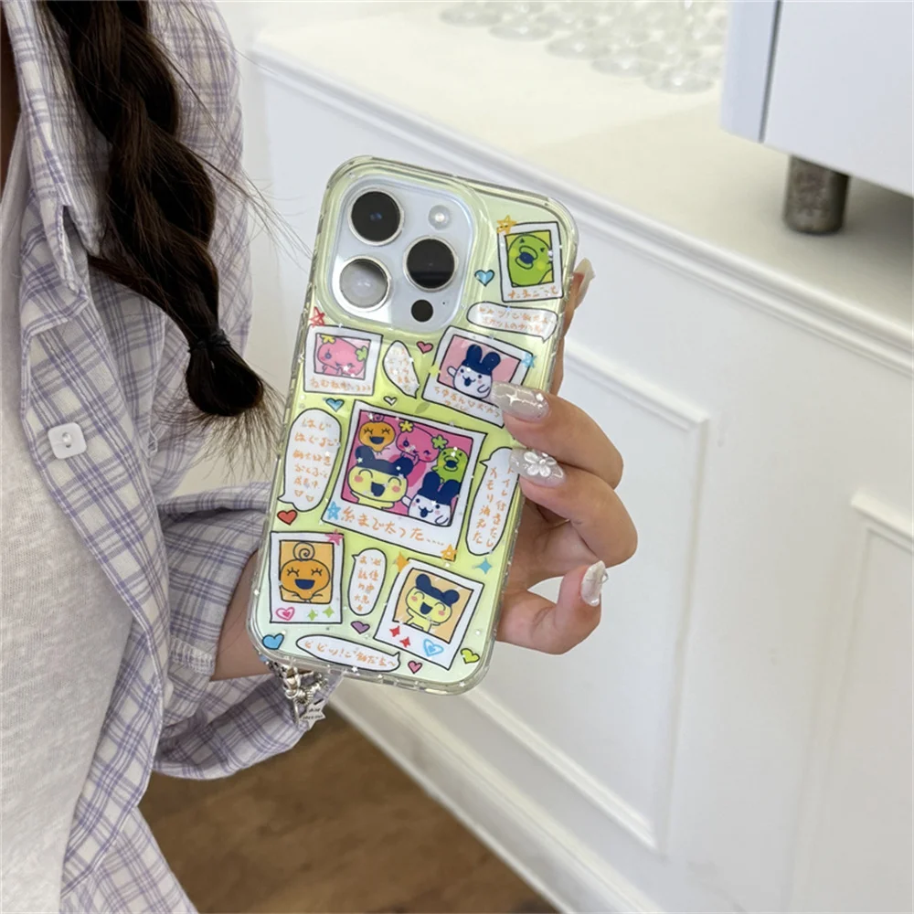 

Korean funny cartoon kawaii phone case for iPhone 16 Pro Max 14 15 13 Fundas with charm cute protective cover For Apple 15Pro 16