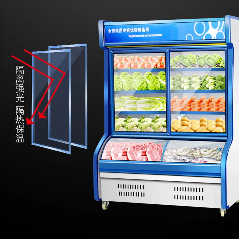 Đặt Hàng Tủ Malatang Thương Mại Màn Hình Tủ Lạnh Làm Lạnh Tươi Hơn Dọc Tủ Lạnh