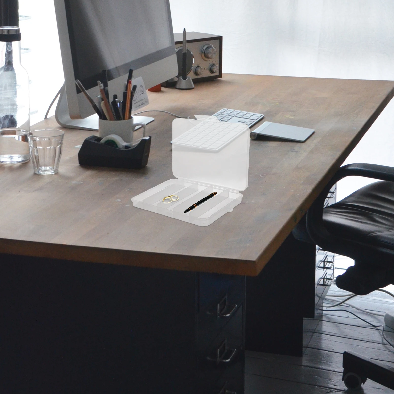 

3 pcs 5 Grids Clear Plastic Storage Box Tool Organizer For Beads Buttons Fishing Tackle Craft Supplies Small Parts Container