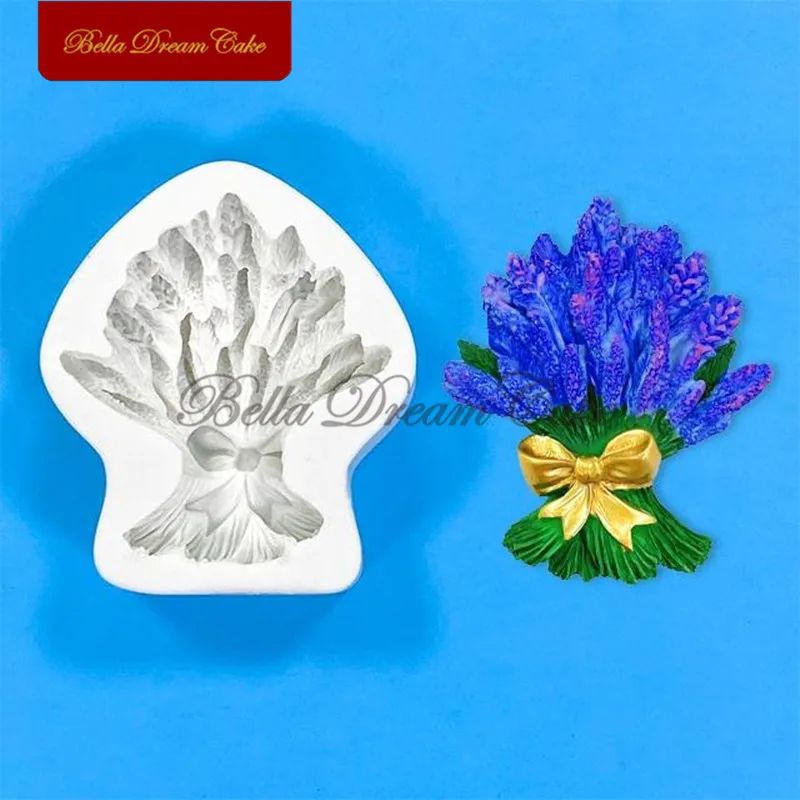 3D Lavender Bouquet Design Silicone Mold DIY Clay Plaster Model Chocolate Fondant Mould Cake Decorating Tools Baking Accessories