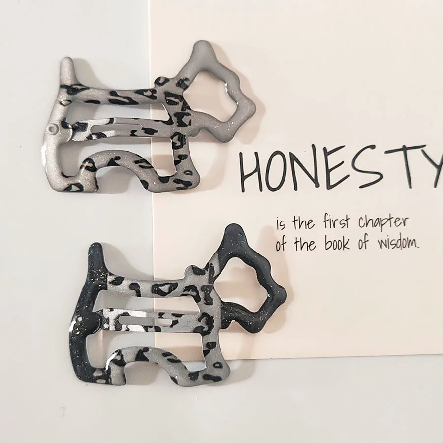 

4pc Personality cool Leopard Dog Alloy BB Hair Side Clips for Girls Women Korean Hairpin Hair Accessories