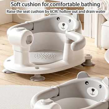 Krzesełko do kąpieli dla niemowląt do siedzenia dla dziecka Antypoślizgowy stołek prysznicowy 4-punktowymi przyssawkami i
