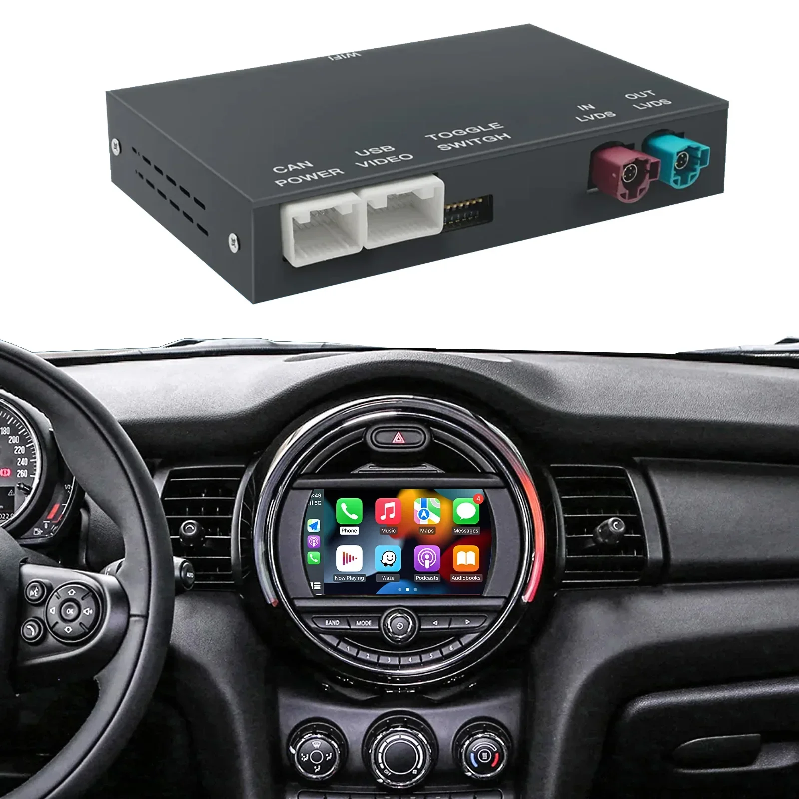 Wireless CarPlay Android Auto for BMW Mini R55 R56 R57 R58 R59 R60 R61 F54 F55 Clubman Countryman Hardtop John Cooper F56 F57