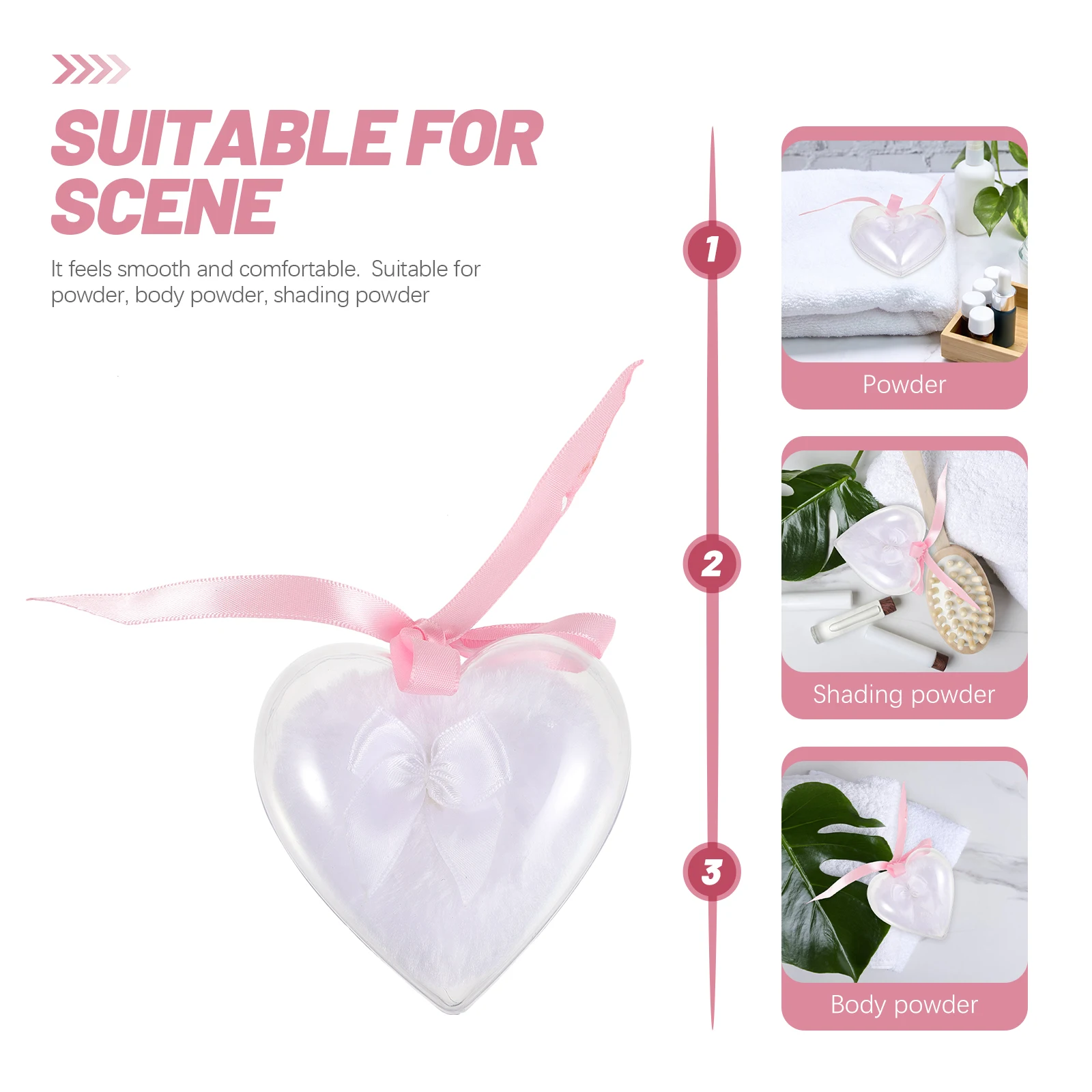 

2pcs Heart Butterfly Powder Baby Body Makeup Accessories Smooth Comfortable Practical Material