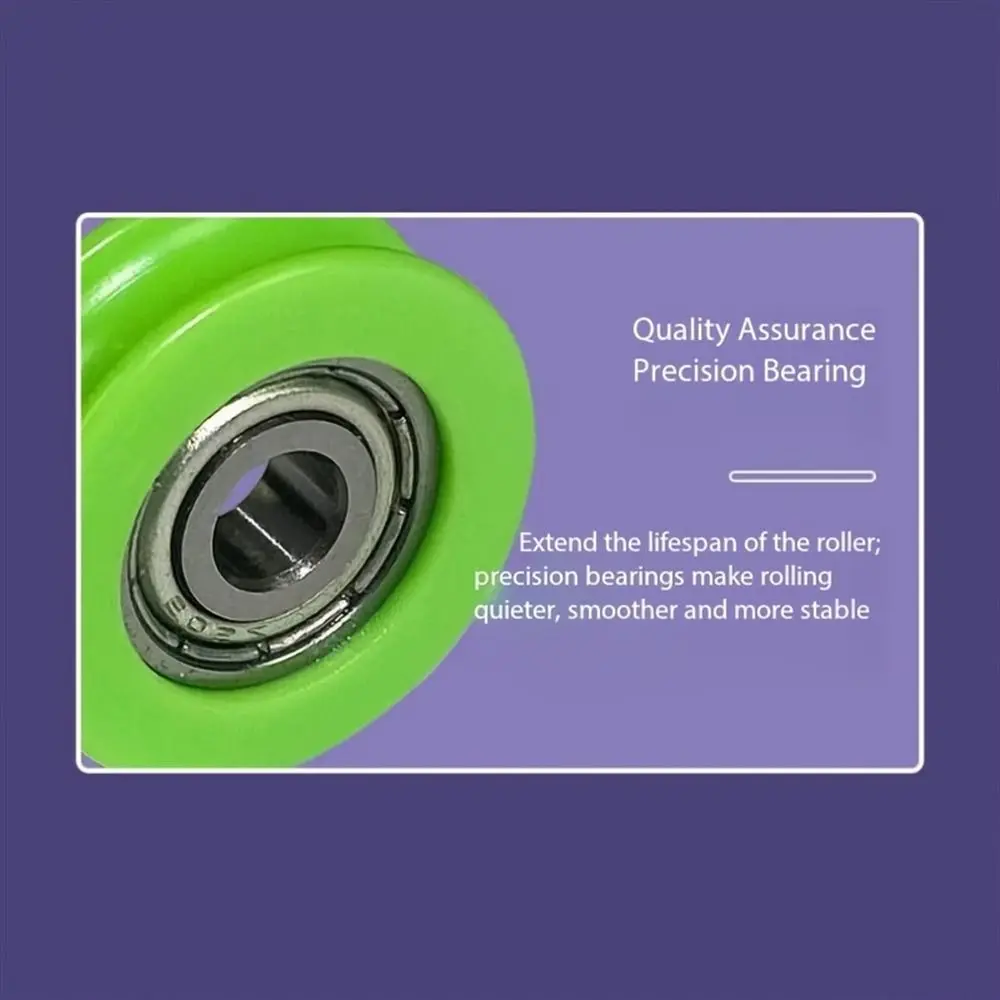 10Pcs 5mm U-Groove Guide Pulley Nylon POM Stainless Steel Bearing Pulley U-Groove Compact Size Rubber-Coated Pulley