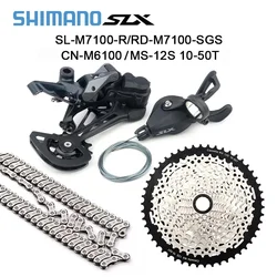 Shimano SLX M7100 12 Speed Groupset M7100 Shifter Lever + Derailleur 12V HG/MS Cassette 46/50/51/52T Flywheel CN-M6100 X12 Chain