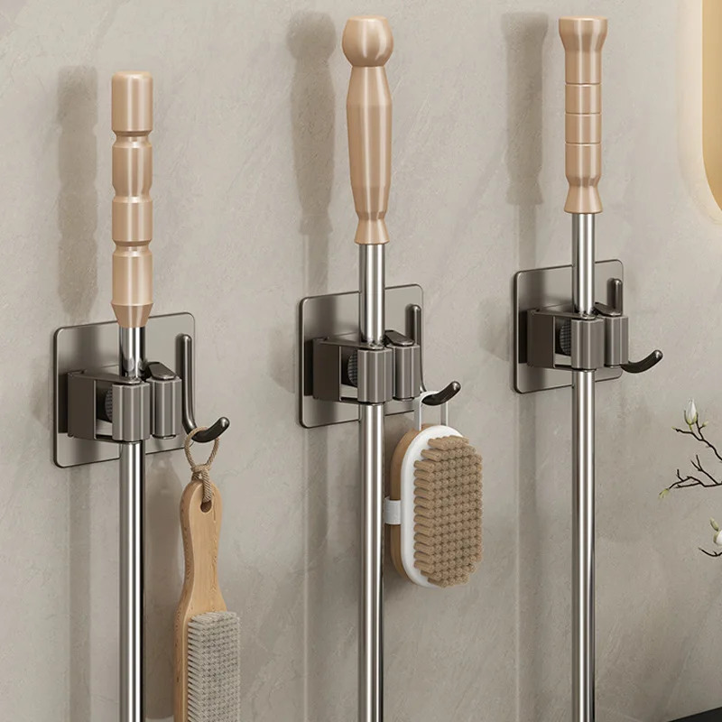 

Mop Storage Storage Hook Mop Clip Broom Hanger Mop Hooks Mop Rack Strong Organizer Kitchen Waterproof Bathroom Wall-Mounted