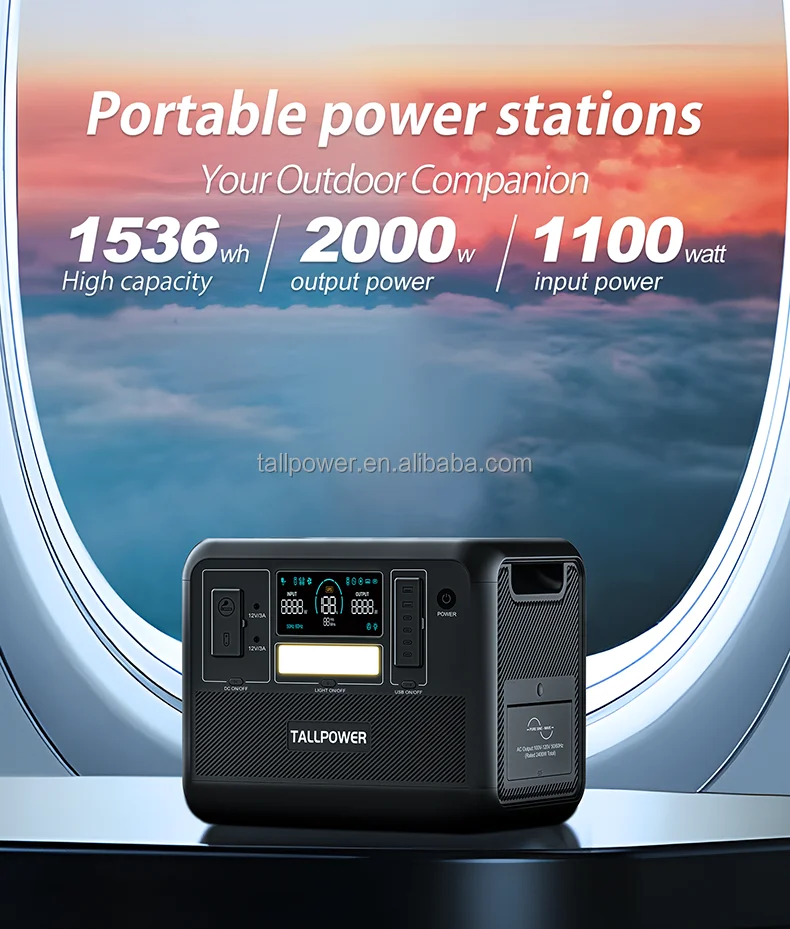 Hight capacity 2016wh Portable Solar Generator Backup Power Station 2000W/1000W /800W/500W for Van Camping