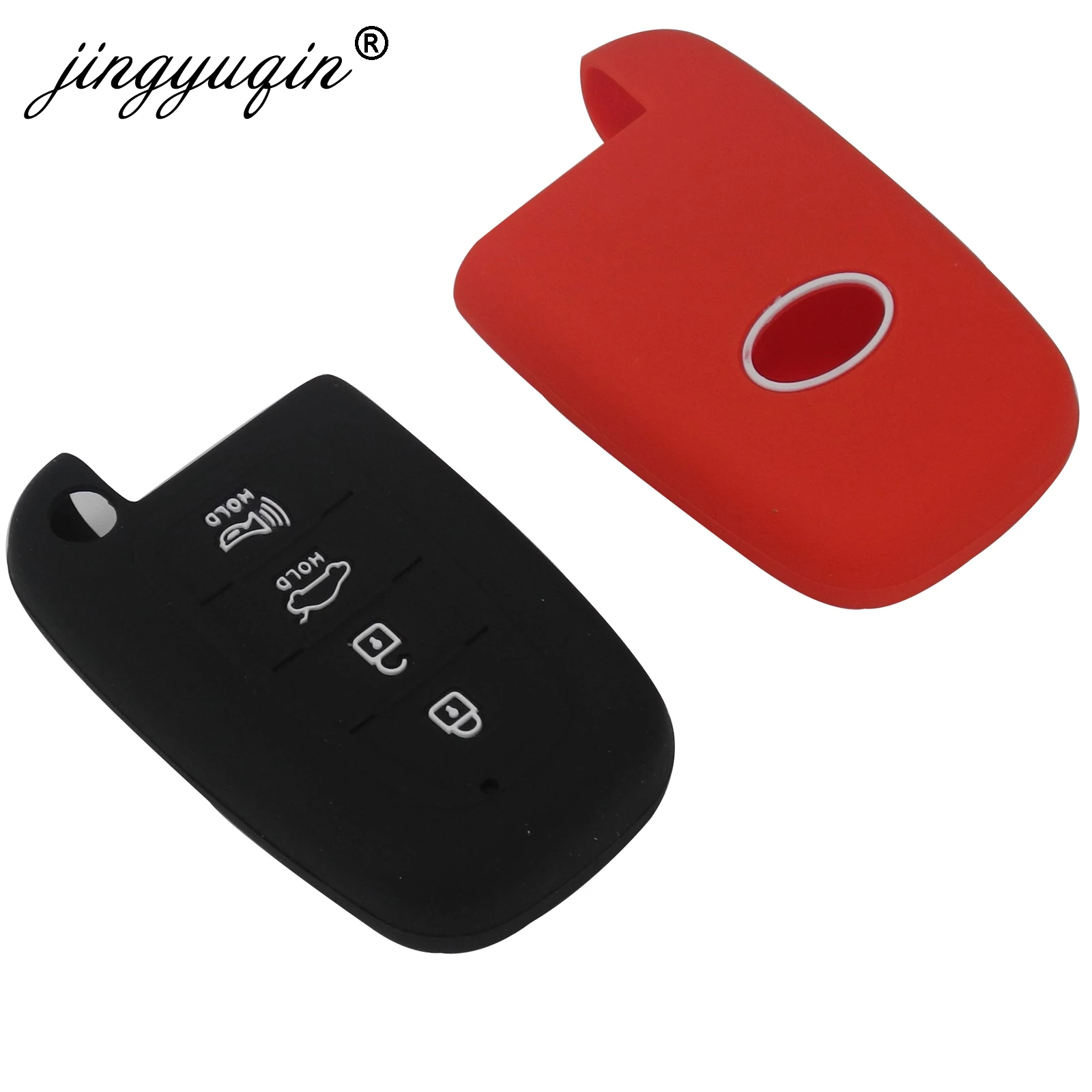 jingyuqin 4 Button Silicone Key Case for HYUNDAI Elantra Sonata Veloster for Kia Soul Sportage Car Remote Smart Fob Cover