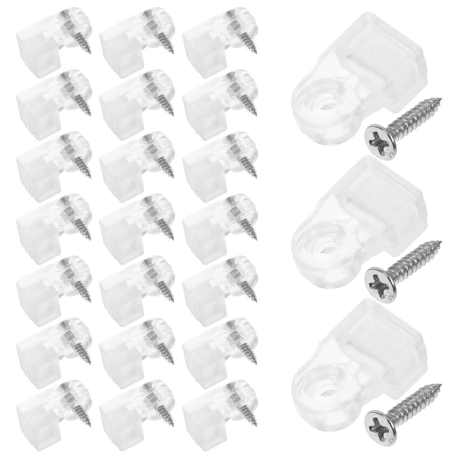 

50 Pcs Mirror Fixing Clip Glass Clips for Cabinet Door Hanger Retainer Inserts Doors Adjustable Secure Wardrobe Photos Glass