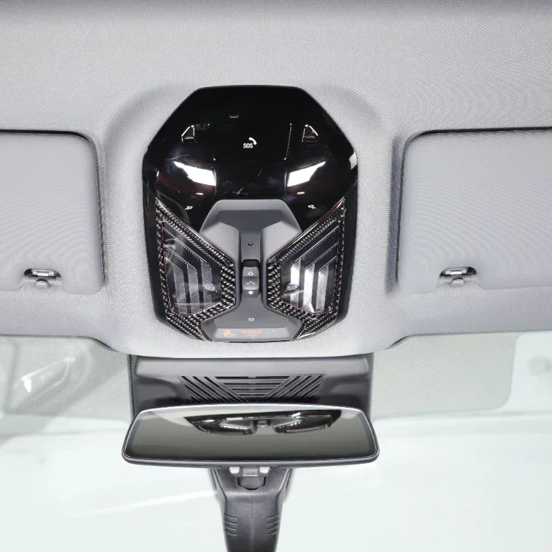 For BMW 5 Series G60 2024-26 Soft Carbon Fiber Car Console Gear Shift Hidden Cup Holder in Rear Panel Trim Cover Car Accessories 6