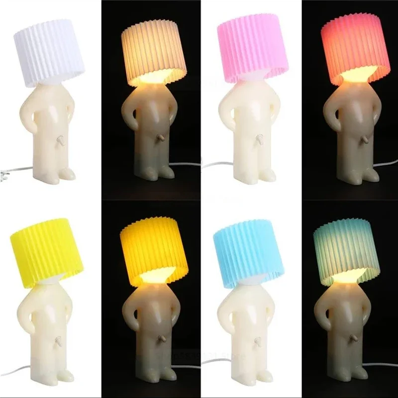 Naughty Boy Night Lights A Little Shy Man Creative Lamp Small Night Lamps Home Table Decoration Children Kids Festival Nice Gift