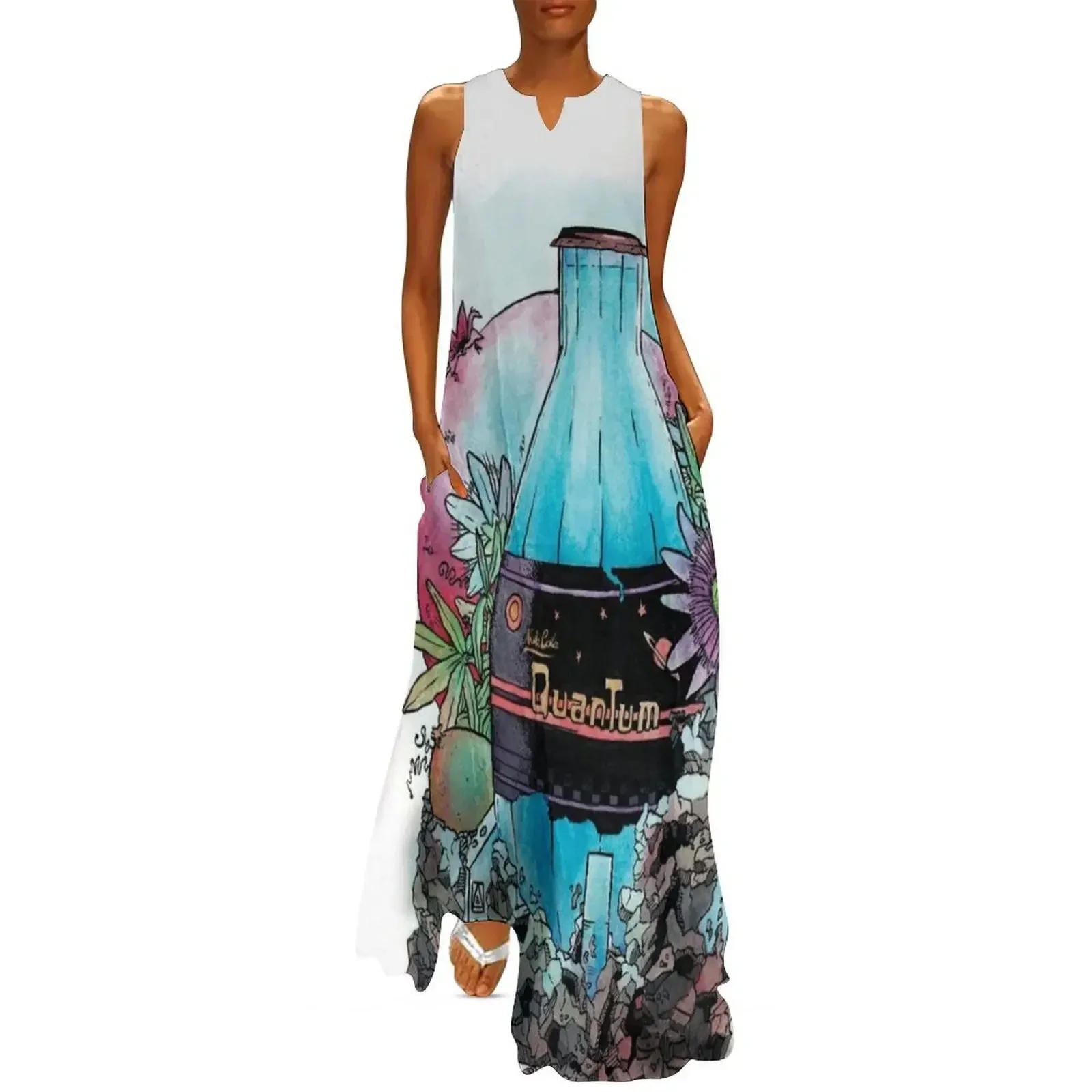 

Quantum with Passion Fruit and Pom Long Dress Clothing clothes for women Female dress evening dresses women Dress