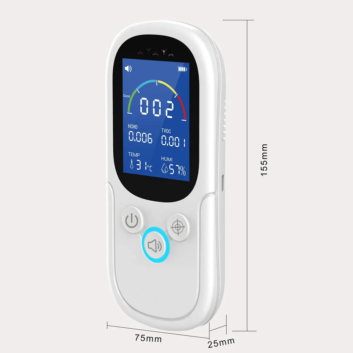 NOYAFA JMS12 Air Quality Monitor Formaldehyde TVOC Meter Portable Sensor Tester CO2 Carbon Dioxide Temperature Humidity Detector