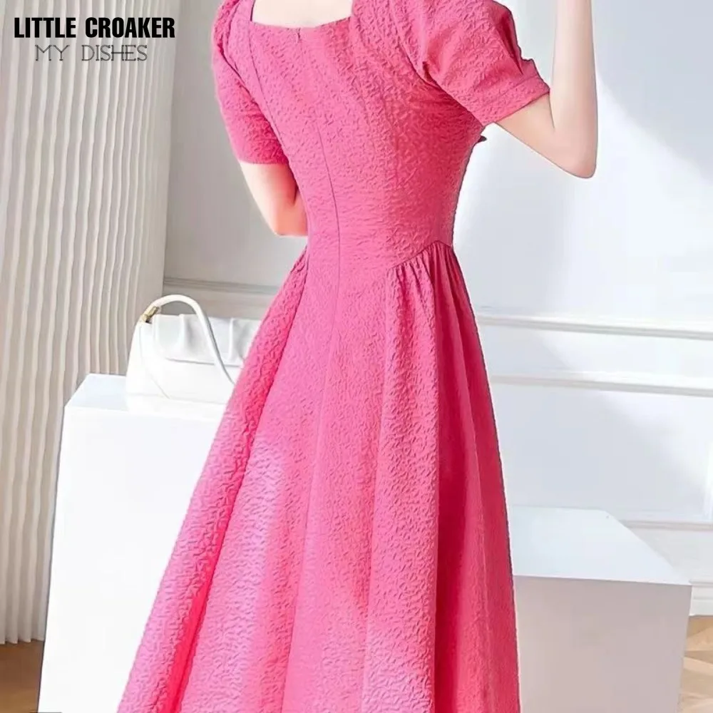 Youthful Prom Dress Vestido De 15 Mas Vendido Simple Puff Sleeve Hot Pink Cocktail Dress for Women