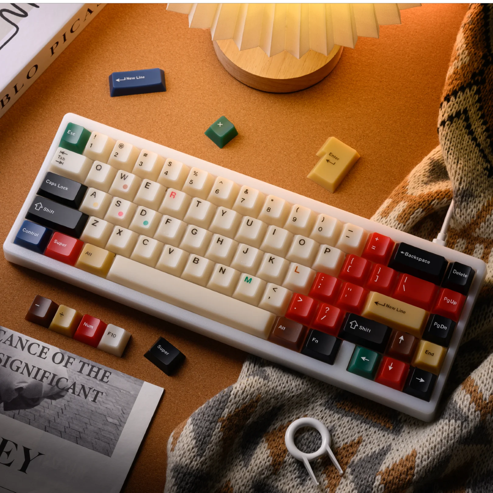 XVX Retro Mixed Lights Jade Keycap Cherry Profile Gaming Key Cap for Mechanical Keyboard Glossy Keycaps 135 Keys