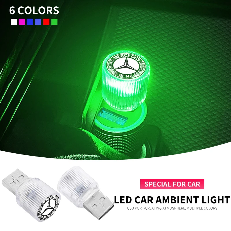 

Автомобильные мини-USB светодиодные декоративные атмосферные лампы для Mercedes Benz W220 W205 W211 W212 GLC GLS AMG W203 аксессуары