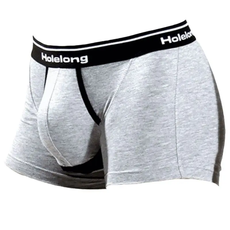 Separated Boxers Men's Sports Sexy Underwear with Drawstring Boxer Breathable Comfortable Underwear with Penis Hole Boxer Briefs