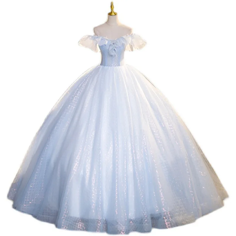 Uniformes de desempenho de coro, saias largas para solistas, novo relatório de outono 2025, vestidos de noite para exame de arte vocal para mulheres