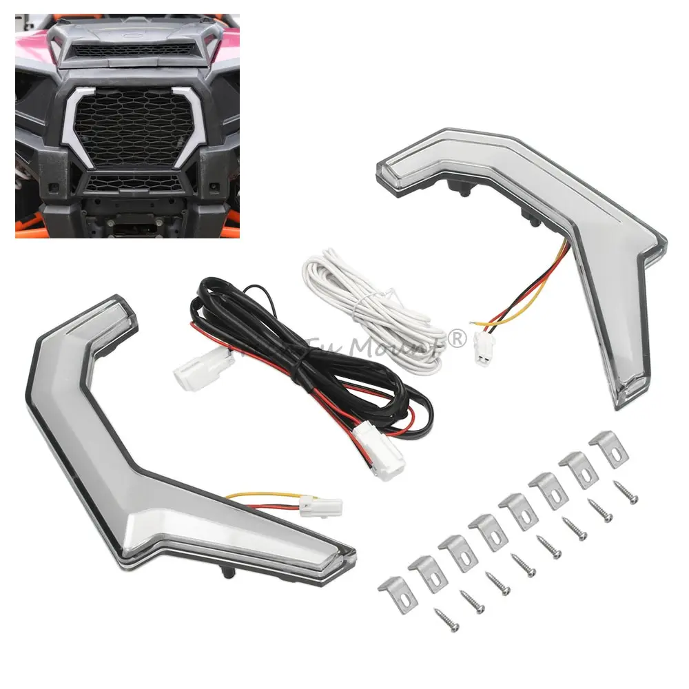 

12V LED Front Fang- Accent Light Turn Signal Lamps Compatible with Polaris RZR XP 1000 2014-2018 car accessories