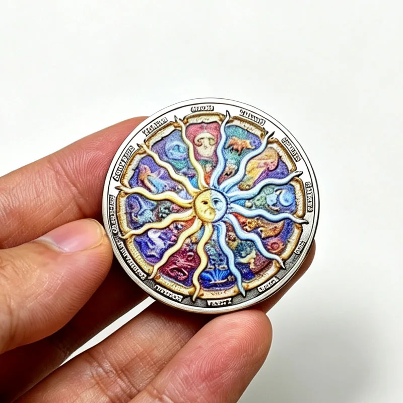 Antique Twelve Constellations Sun Moon God Lucky Challenge Coin Flipping Decision Making And Fun Commemorative Gifts