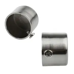 2 Pack Iron Curtain Finials Caps, Curtain Pole Support Recess Brackets, Fits for 28mm Dia. Curtain Rods