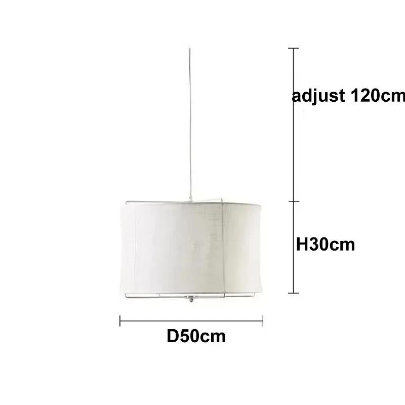 HomeLover Retro Wabi Sabi Style Pendelleuchte Baumwolle Leinen Stoff Pendelleuchte für Hotel Schlafzimmer Wohnzimmer weißer Stoff Kronleuchter 10