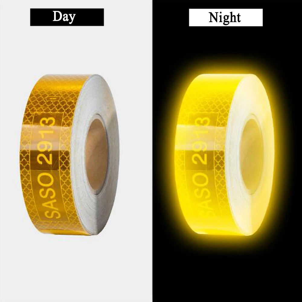 50M/Roll SASO 2913 Multiple Size Reflective Tapes Waterproof Reflectors Adhesive Strips Conspicuity Decals For Truck Trailer
