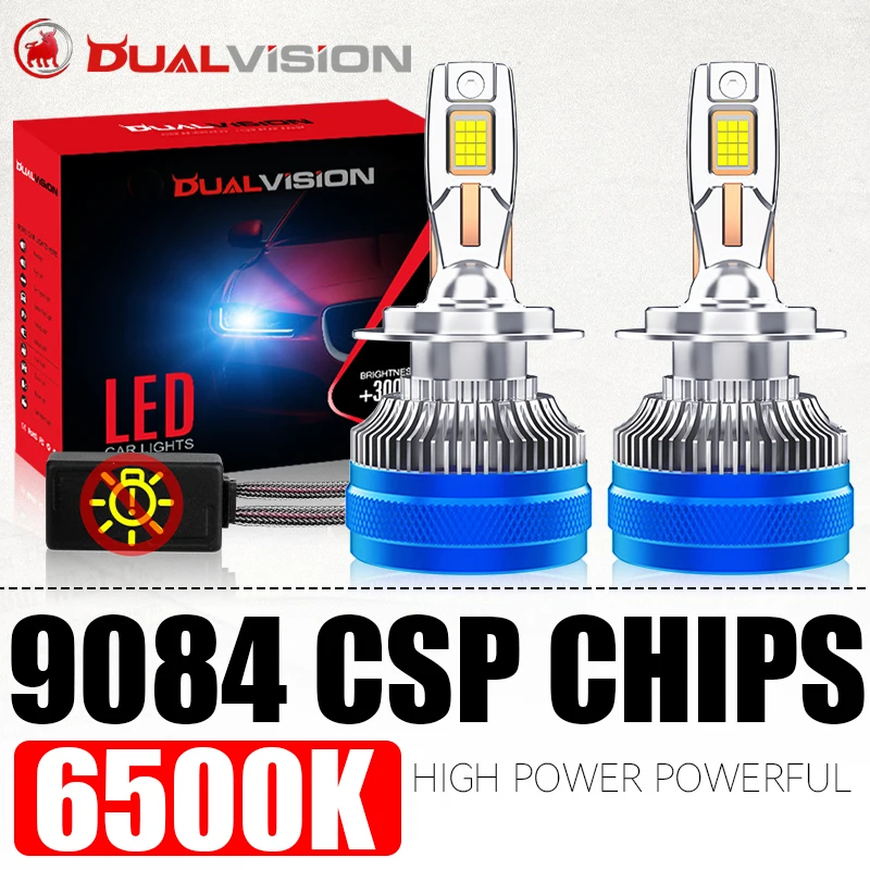 

K5C H7 LED Headlights Canbus No Error H1 H4 H11 H8 H9 HB3 9005 HB4 9006 HIR2 9012 24PCS CSP Chips 6500K Fog Lamp Copper Tube 12V