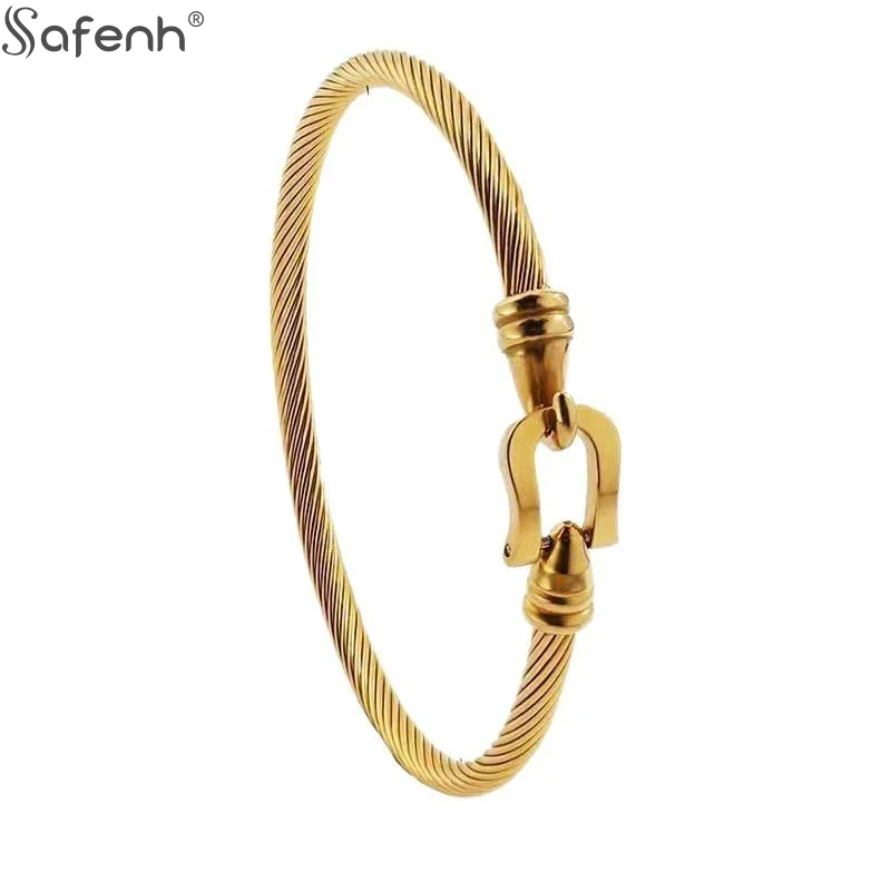 الذهب اللون الفولاذ المقاوم للصدأ القلب قلادة سحر الإسورة أساور للرجال النساء المجوهرات هدية زوجين سوار الفولاذ المقاوم للصدأ