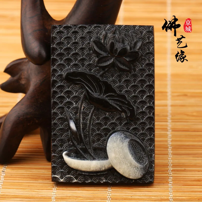 Black Buffalo Horn Brand Carved Lotus Leaf Lotus Listing King kong xingyue bodhi Accessories Pendant