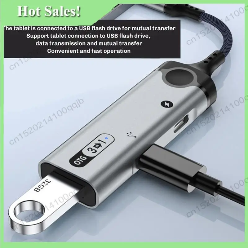

-FDDT Docking Station 3In1 Type-C USB External U Disk Card Reader For Android And Office