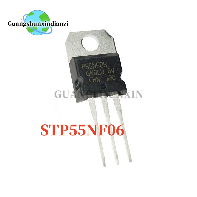 5-10PCS/LOT Brand new STP55NF06 TO-220 60V 50A P55NF06 TO220 55NF06 Imported  Original MOS FET transistor In Stock