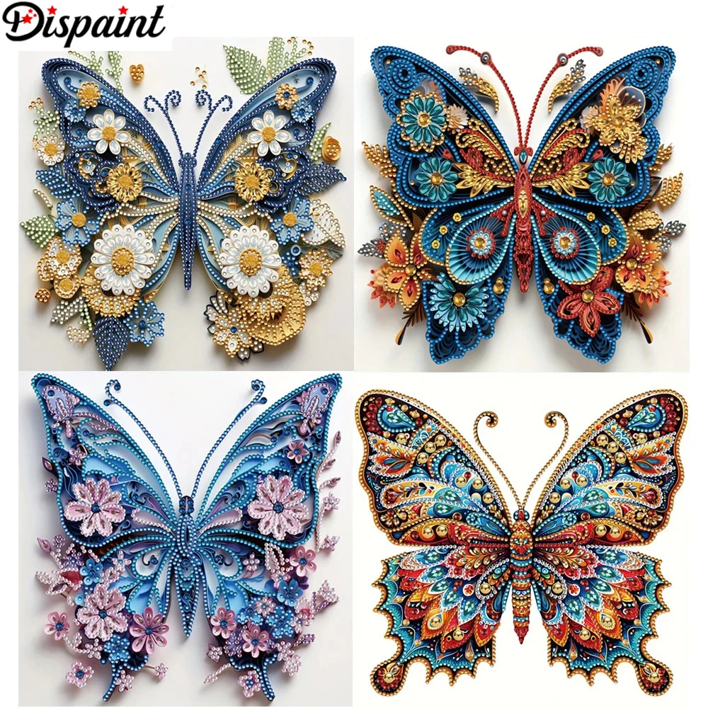 

Dispaint 5D DIY Частичная дрель специальной формы Алмазная картина Бабочка Цветок Кристалл Вышивка Мозаика Вышивка крестиком Домашний декор