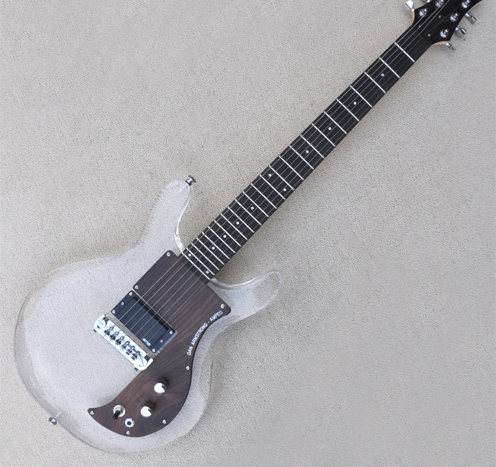 6 Strings Acrylic Body Electric Guitar with Rosewood Fingerboard,Chrome Hardware,Offering Customized Services